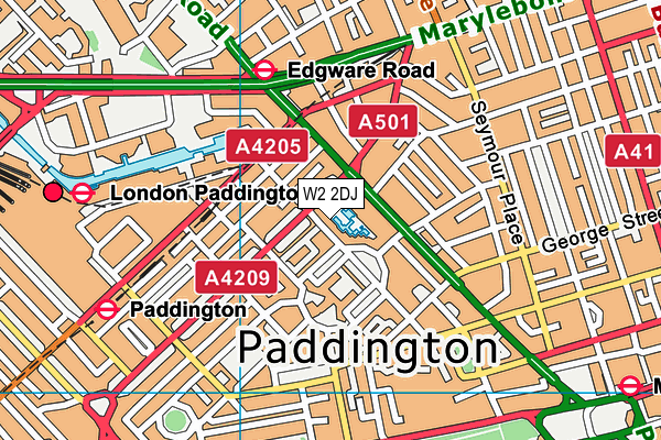 W2 2DJ map - OS VectorMap District (Ordnance Survey)