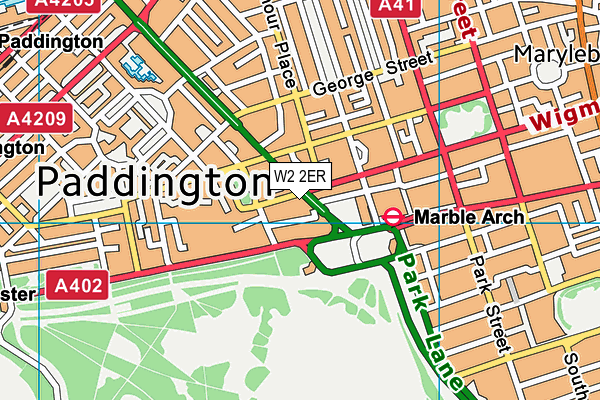 W2 2ER map - OS VectorMap District (Ordnance Survey)