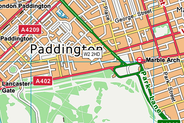 W2 2HD map - OS VectorMap District (Ordnance Survey)