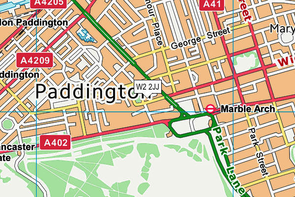 W2 2JJ map - OS VectorMap District (Ordnance Survey)