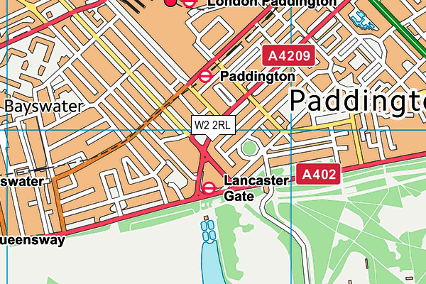 W2 2RL map - OS VectorMap District (Ordnance Survey)