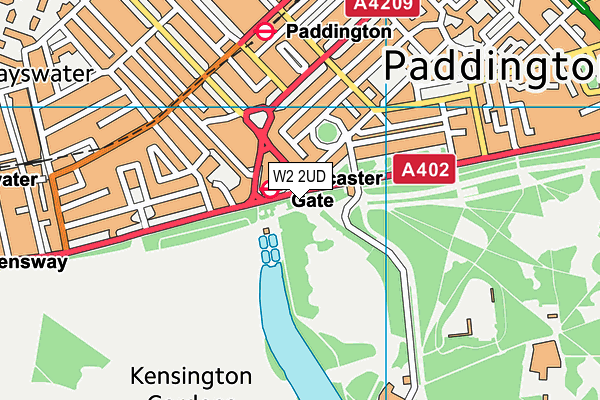 W2 2UD map - OS VectorMap District (Ordnance Survey)