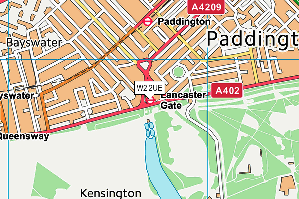 W2 2UE map - OS VectorMap District (Ordnance Survey)