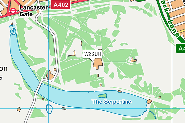 Serpentine Lido map (W2 2UH) - OS VectorMap District (Ordnance Survey)
