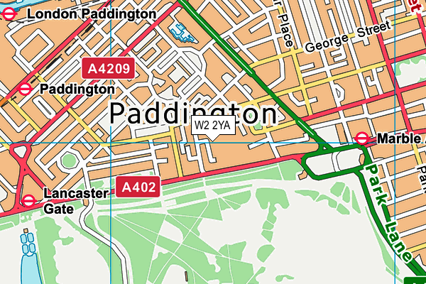 W2 2YA map - OS VectorMap District (Ordnance Survey)