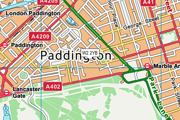 W2 2YB map - OS VectorMap District (Ordnance Survey)