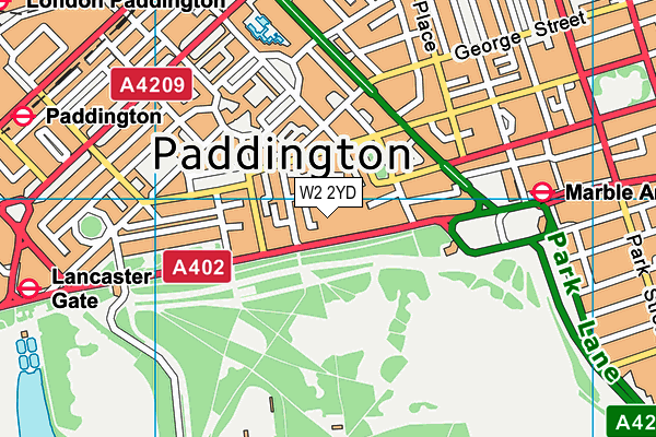 W2 2YD map - OS VectorMap District (Ordnance Survey)