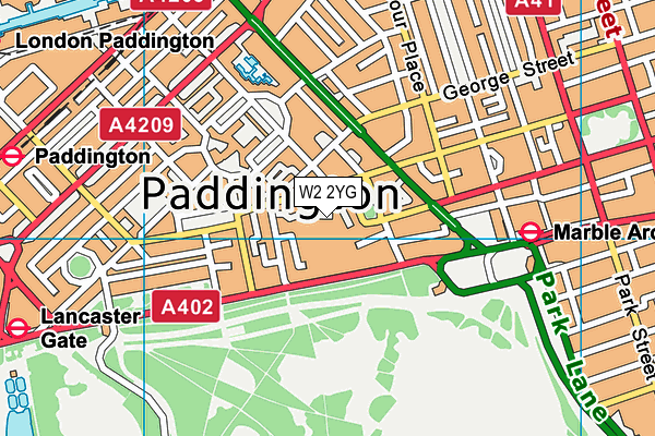 W2 2YG map - OS VectorMap District (Ordnance Survey)