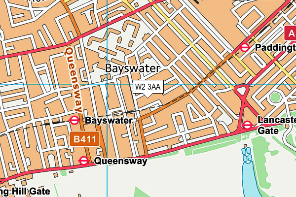 W2 3AA map - OS VectorMap District (Ordnance Survey)