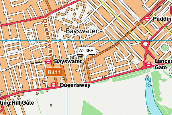W2 3BH map - OS VectorMap District (Ordnance Survey)