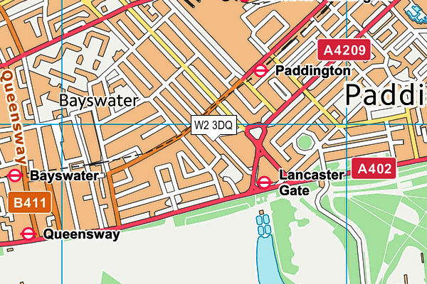 W2 3DQ map - OS VectorMap District (Ordnance Survey)