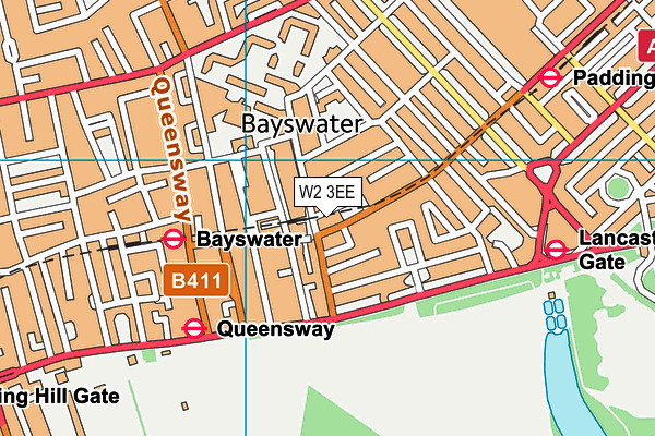 W2 3EE map - OS VectorMap District (Ordnance Survey)