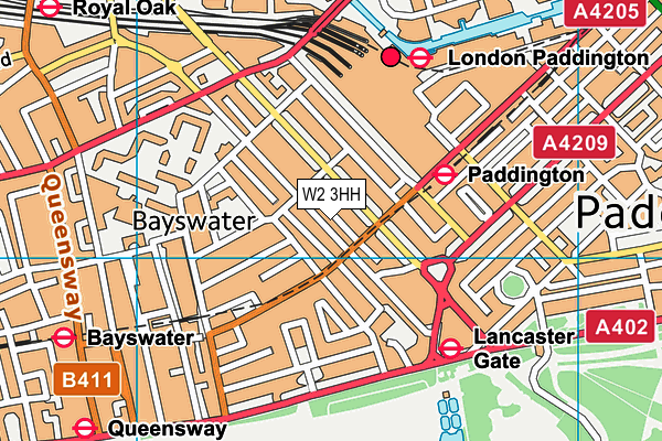 W2 3HH map - OS VectorMap District (Ordnance Survey)