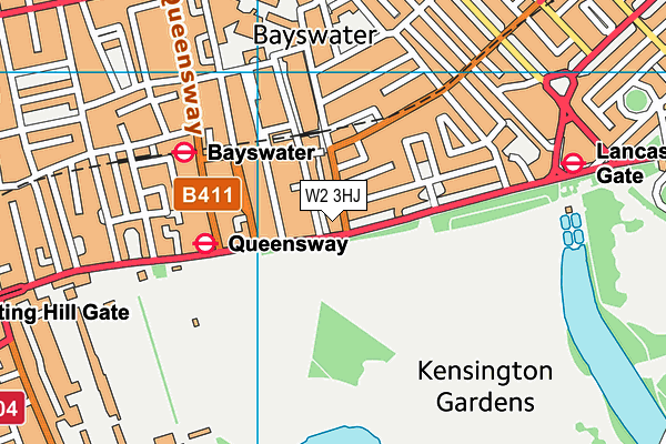 W2 3HJ map - OS VectorMap District (Ordnance Survey)