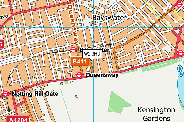 W2 3HU map - OS VectorMap District (Ordnance Survey)