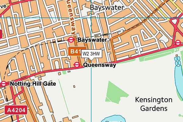 W2 3HW map - OS VectorMap District (Ordnance Survey)