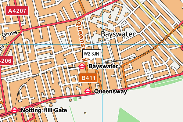 W2 3JN map - OS VectorMap District (Ordnance Survey)