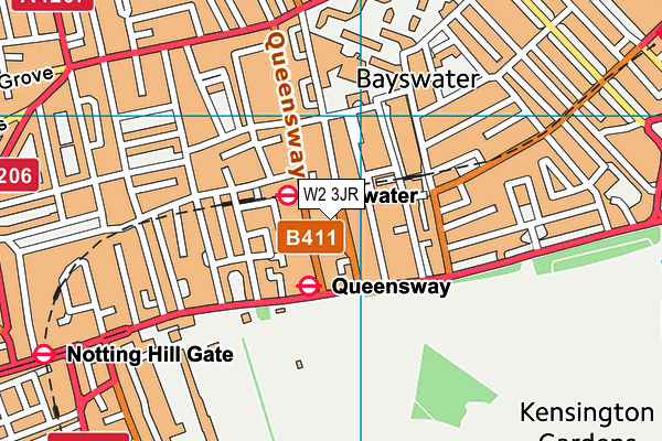 W2 3JR map - OS VectorMap District (Ordnance Survey)