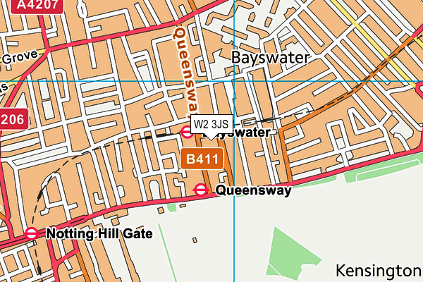 W2 3JS map - OS VectorMap District (Ordnance Survey)