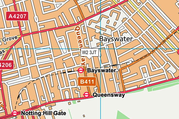 W2 3JT map - OS VectorMap District (Ordnance Survey)