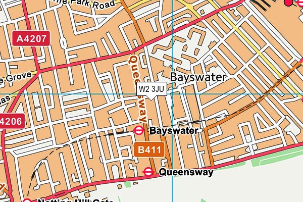 W2 3JU map - OS VectorMap District (Ordnance Survey)