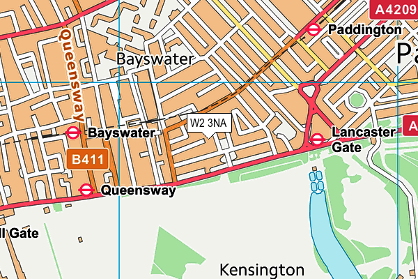 W2 3NA map - OS VectorMap District (Ordnance Survey)