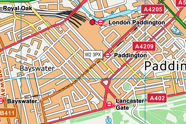 W2 3PX map - OS VectorMap District (Ordnance Survey)