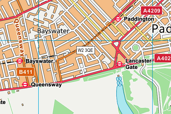 W2 3QE map - OS VectorMap District (Ordnance Survey)