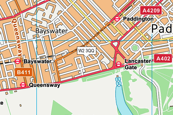 W2 3QQ map - OS VectorMap District (Ordnance Survey)