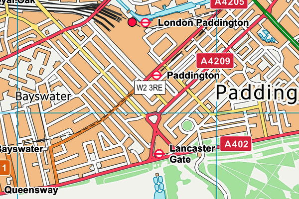 W2 3RE map - OS VectorMap District (Ordnance Survey)