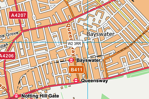 W2 3RR map - OS VectorMap District (Ordnance Survey)