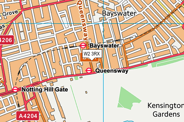 W2 3RX map - OS VectorMap District (Ordnance Survey)