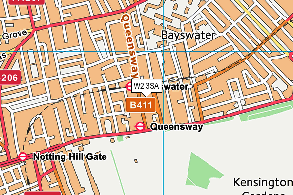 W2 3SA map - OS VectorMap District (Ordnance Survey)