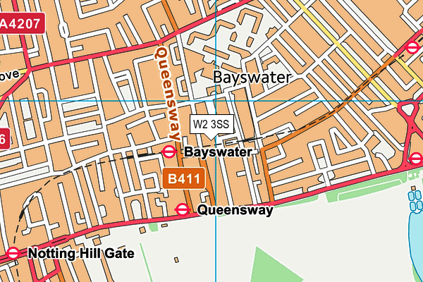 W2 3SS map - OS VectorMap District (Ordnance Survey)