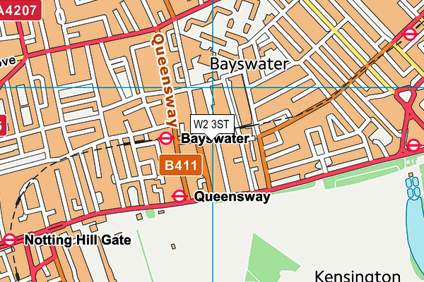 W2 3ST map - OS VectorMap District (Ordnance Survey)