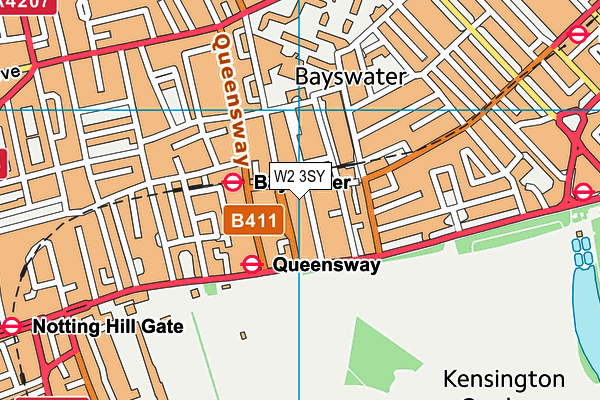 W2 3SY map - OS VectorMap District (Ordnance Survey)