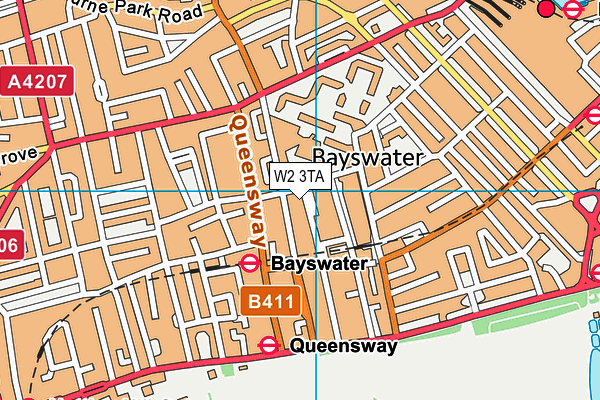 W2 3TA map - OS VectorMap District (Ordnance Survey)