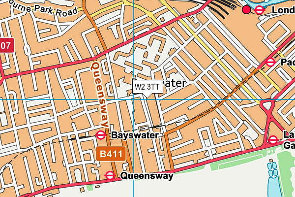 W2 3TT map - OS VectorMap District (Ordnance Survey)
