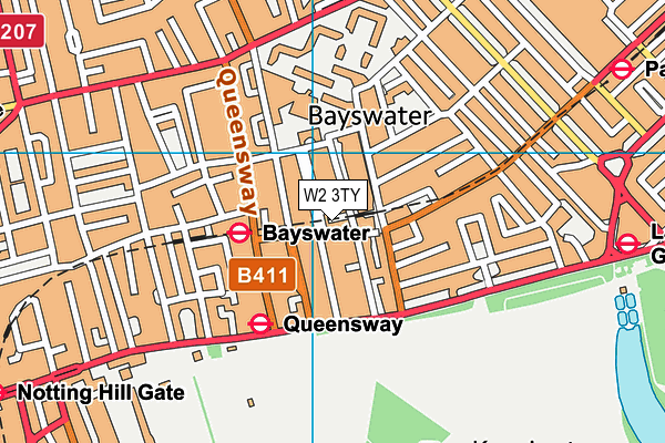 W2 3TY map - OS VectorMap District (Ordnance Survey)