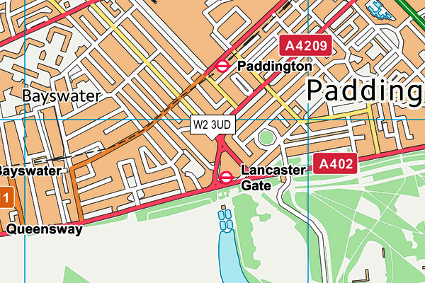 W2 3UD map - OS VectorMap District (Ordnance Survey)