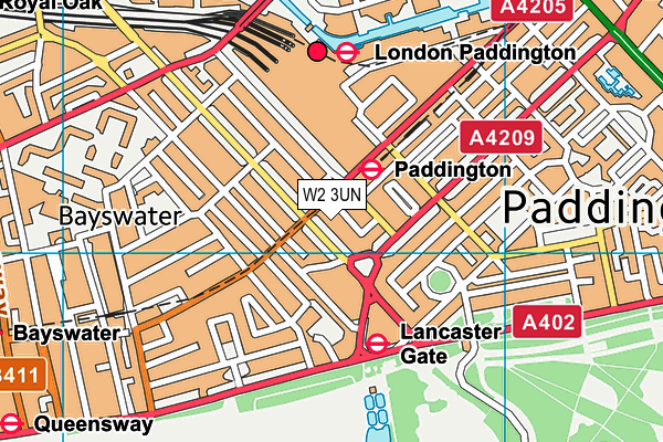 W2 3UN map - OS VectorMap District (Ordnance Survey)