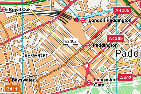 W2 3UZ map - OS VectorMap District (Ordnance Survey)