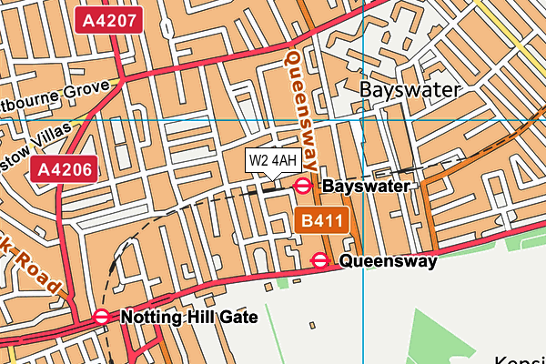 W2 4AH map - OS VectorMap District (Ordnance Survey)