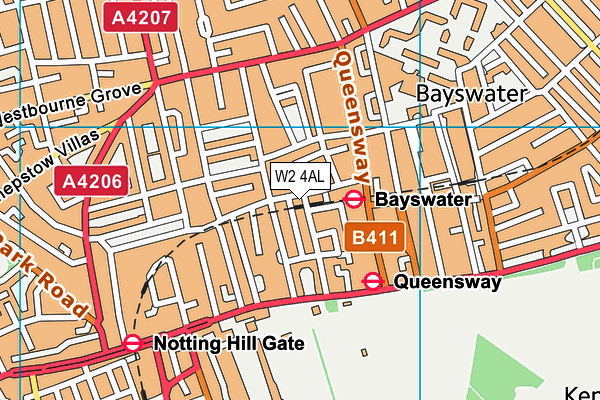 W2 4AL map - OS VectorMap District (Ordnance Survey)