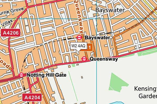 W2 4AQ map - OS VectorMap District (Ordnance Survey)