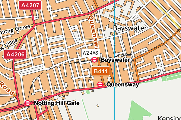 W2 4AS map - OS VectorMap District (Ordnance Survey)