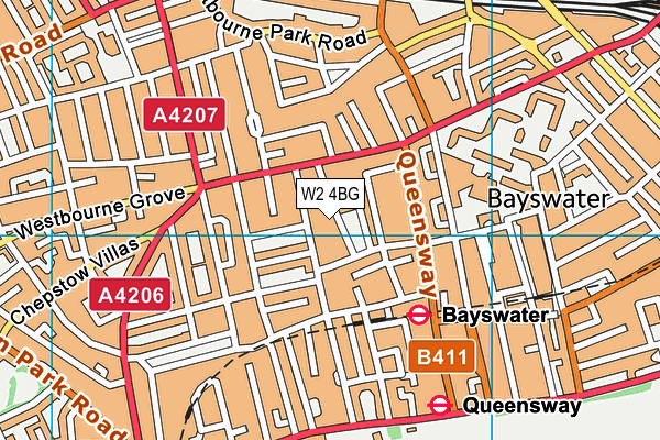 W2 4BG map - OS VectorMap District (Ordnance Survey)