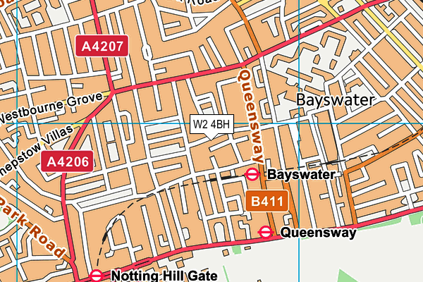 W2 4BH map - OS VectorMap District (Ordnance Survey)