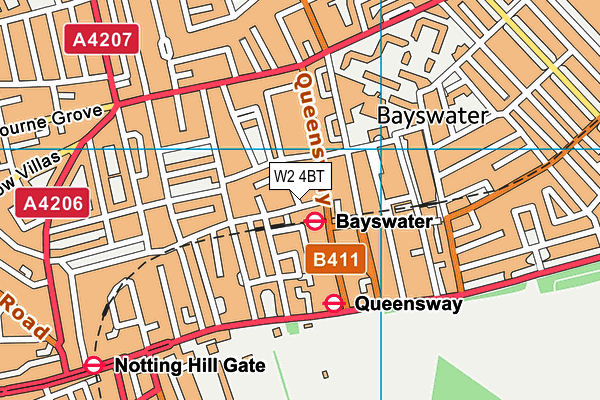 W2 4BT map - OS VectorMap District (Ordnance Survey)