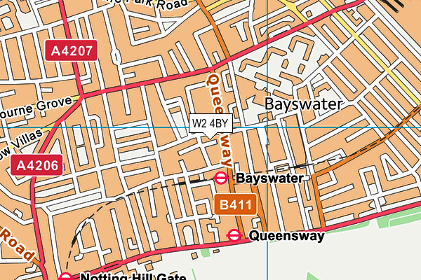 W2 4BY map - OS VectorMap District (Ordnance Survey)